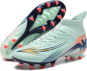 Men's High Top Soccer Shoes FG Long Spikes Adult Football Shoes Lightweight Professional Athletic Training