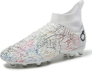 Men's Soccer Shoes High-Top Soccer Cleats Outdoor Breathable Athletic Professional Spikes Youth Boys Football Shoes Unisex