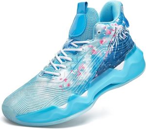 Men Graffiti Basketball Shoes High-Top Sports Shoes Blue