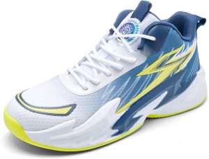 Men Basketball Shoes Running Training White-blue